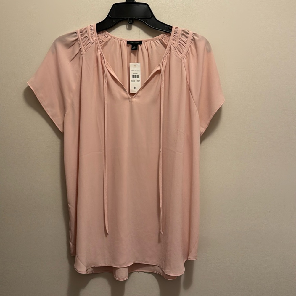 Ann Taylor pink dress blouse